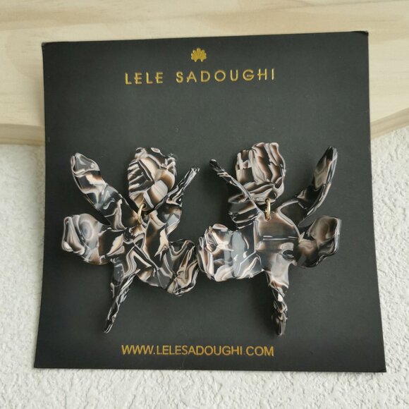 Lele Sadoughi Small Paper Lily Maple Earrings - Picture 1 of 3